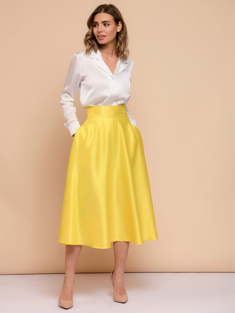 С чем сочетается желтая юбка? Длинная желтая юбка: фото, с чем носить