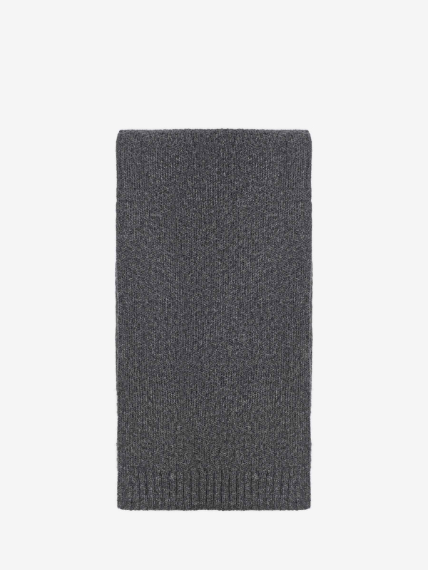 Шарф с содержанием шерсти, серый