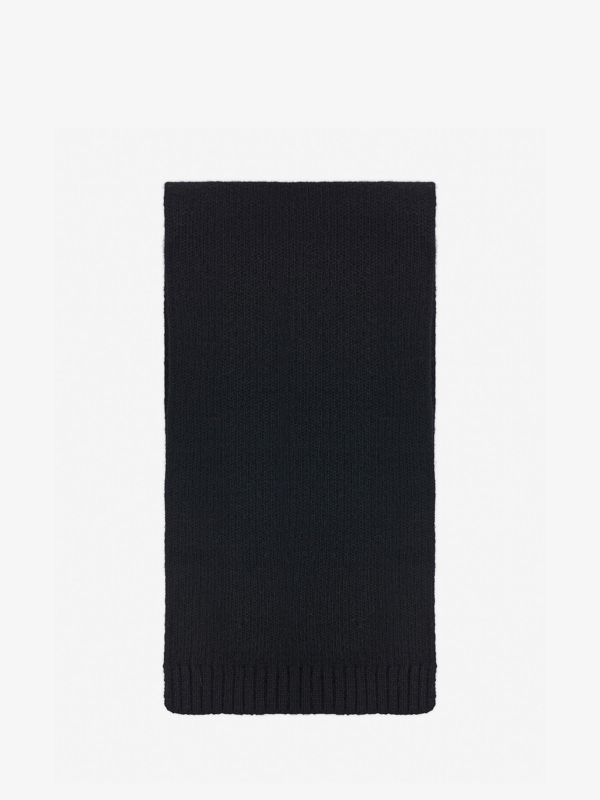 Шарф с содержанием шерсти, черный